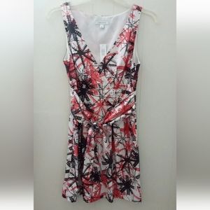 BANANA REPUBLIC Womens Size 8 Sleeveless Dress Pockets Sash Ivory NEW